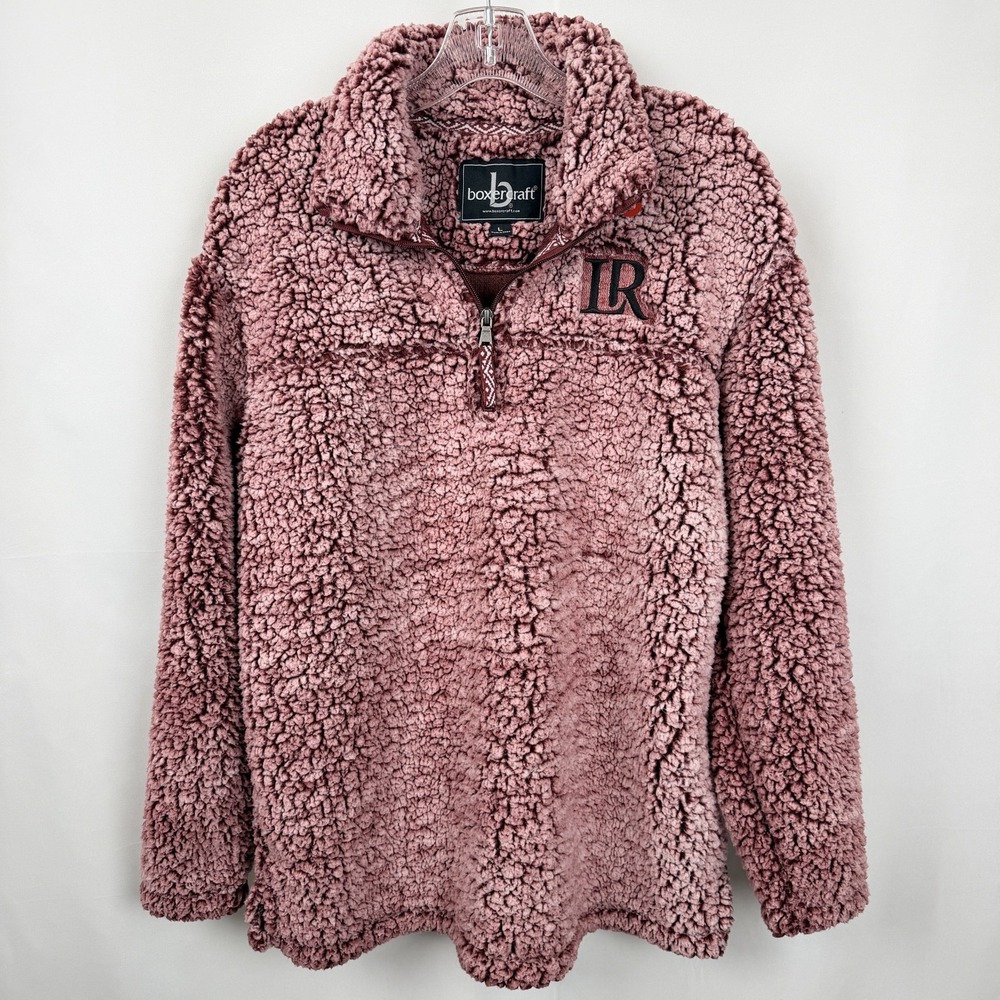 Boxercraft‎ Sherpa Pullover Womens Large Dusty Rose Pink Quarter Zip Fleece LR